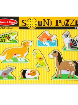 จิ๊กซอว์เด็ก มีเสียง มีหมุดจับ รุ่นสัตว์เลี้ยง,Melissa & Doug Sound Puzzle Pet , ของเล่นเสริมพัฒนาการ, ของเล่นเด็ก,สื่อการสอน,พร้อมส่ง