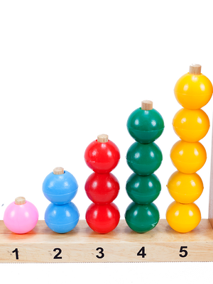 ลูกกลมสวมหลัก 1-5, 9ของเล่นไม้เสริมพัฒนาการ, ของเล่นเสียบหลัก,สื่อการสอนเด็ก,ของเล่นเสริมทักษะ,สื่อปฐมวัย,อนุบาล,พร้อมส่ง