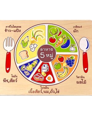 ภาพตัดต่อ อาหารหลัก 5 หมู่ , ของเล่นไม้, ของเล่นเสริมพัฒนาการ, ของเล่นเด็กอนุบาล, สื่อการสอนเด็กอนุบาล