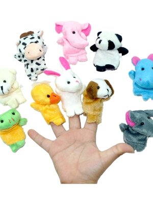 1575 หุ่นนิ้วมือ ชุด สัตว์ (10 ตัว) ไม่รวมแท่น ของเล่นเสริมพัฒนาการ ,ของเล่นเสริมทักษะ,ของเล่นเด็ก, สื่อการสอนอนุบาล