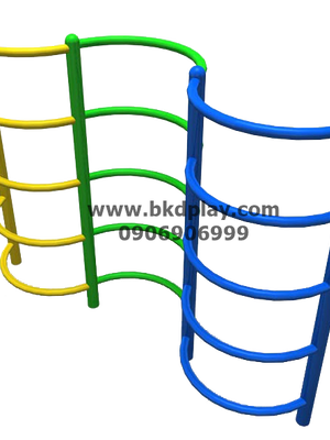 เครื่องเล่นสนาม กลางแจ้ง เหล็ก ,บาร์โหน ตั้งพื้น ,ปีนป่าย, บาร์ปีนป่าย 3 แถวของเล่น สั่งทำ 10-20 วัน