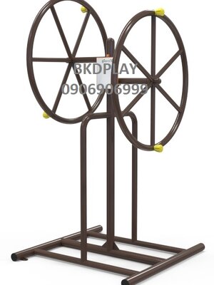 บริหารข้อมือ-แขน-หัวไหล่ (แบบหมุนวงล้อคู่)เครื่องออกกำลังกาย, กลางแจ้ง, ลานกีฬา, อเนกประสงค์, สนามกีฬา