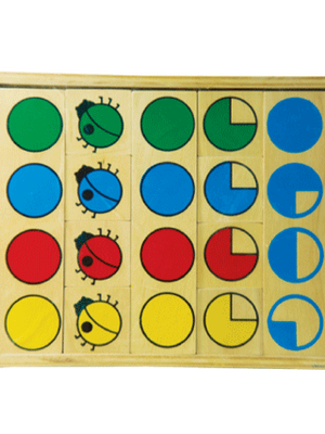 จับคู่สี จำนวน และเศษส่วน , ของเล่นไม้, ของเล่นเสริมพัฒนาการ,ของเล่น,สื่อการสอนปฐมวัย