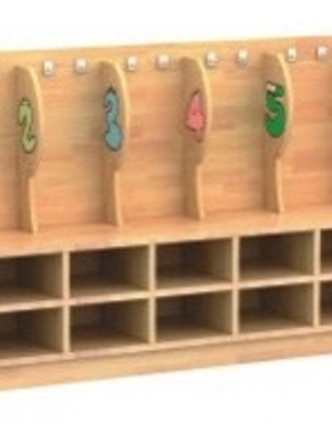 ตู้ล็อคเกอร์ไม้ แขวนกระเป๋า ตู้เก็บของ 15 ช่อง, เฟอร์นิเจอร์ , เฟอร์นิเจอร์ไม้ , เฟอร์นิเจอร์เด็ก