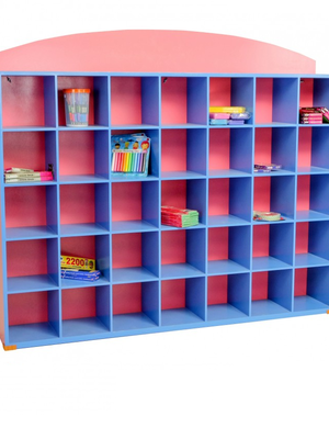 ชั้นวางสิ่งของ 35 ช่อง , เฟอร์นิเจอร์ , เฟอร์นิเจอร์ไม้ , เฟอร์นิเจอร์เด็ก ,ชั้นวางหนังสือ , ชั้นไม้ ขนาดตู้: 24 x 147 x 106 ซม.