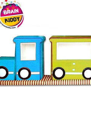 ชั้นวางรถไฟ2โบกี้พาเที่ยว เฟอร์นิเจอร์เด็ก ,ชั้นวางของไม้,ตู้ไม้, ชั้นวางของเด็ก, โรงเรียนอนุบาล, เนอสเซอรี่, ห้องเด็กเล่น, kidszone พร้อมส่ง