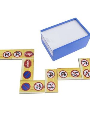 โดมิโนเครื่องหมายจราจร 28 ชิ้น ,ของเล่นเสริมทักษะ,ของเล่นเด็ก, สื่อการสอนอนุบาล,ของเล่นไม้,พร้อมส่ง