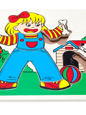 ภาพตัดต่อใหญ่ เด็กกับสุนัข (14 ชิ้น) , ของเล่นไม้, ของเล่นเสริมพัฒนาการ, ของเล่นเด็กอนุบาล