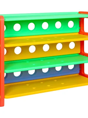 ชั้นวางของ4ชั้นโล่ง ชั้นวางหนังสือ พลาสติกหนา ,เฟอร์นิเจอร์เด็ก, ชั้นวางของพลาสติก พร้อมส่ง ขนาด : 33x109x80 ซม.