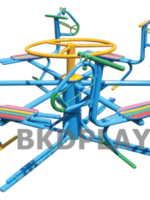 เครื่องเล่นสนาม กลางแจ้ง เหล็ก,ม้าหมุน 6 ที่ ปรับโครงสร้างตาม มอก. Outdoor Playground, ราคาโรงงาน สินค้าสั่งผลิต 10-20 วัน