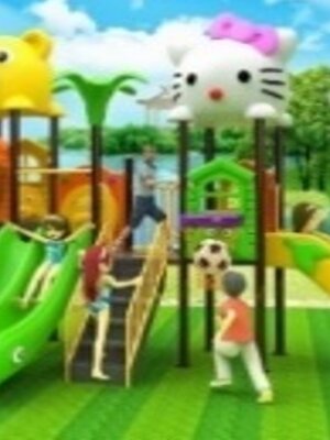 เครื่องเล่นสนามกลางแจ้ง, ชุด เพื่อนซี้หมีกับแมว M2 , กระดานลื่น, ,ของเล่น,ครุภัณฑ์สนามเด็กเล่น, สพฐ,โครงการโรงเรียนประชารัฐ playground,สไลเดอร์,ของเล่นเสริมพัฒนาการ,เครื่องเล่นสนาม, สนามเด็กเล่น