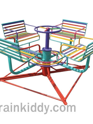 เก้าอี้หมุน 4 ที่, เครื่องเล่นสนามกลางแจ้ง , เครื่องเล่นสนามแบบเหล็ก,ม้าหมุน, OutdoorPlayground, ราคาโรงงาน ขนาด 100x100x80 ซม.