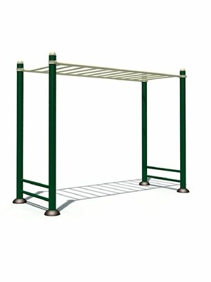 เครื่องออกกำลังกายกลางแจ้ง บาร์โหนบันไดมุมฉาก ลานกีฬา อเนกประสงค์ สนามกีฬา งานนำเข้าสำเร็จรูป พร้อมส่ง เป็นสีตามแบบเท่านั้น ขนาด 105 x300 x 220 ซม.