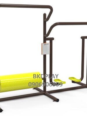 ถังกลิ้ง-ก้าวเดินฝึการทรงตัว (แบบถังกลิ้งคู่) เครื่องออกกำลังกาย, กลางแจ้ง, ลานกีฬา, อเนกประสงค์, สนามกีฬา