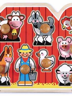 พัซเซิลแบบมีที่จับขนาดจัมโบ้ รุ่นฟาร์ม Large Farm Jumbo Knob รุ่น 3391 Melissa&Doug, ของเล่นเสริมพัฒนาการ, ของเล่นเด็ก,พร้อมส่ง
