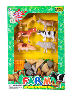 ชุดฟาร์มสัตว์ ผลิตจากพลาสติกเป็นรูปสัตว์เลี้ยงชนิดต่างๆ ,ของเล่นเสริมพัฒนาการ, ของเล่นเด็กอนุบาล, สื่อการสอนเด็กอนุบาล