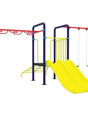 ชุดรวมL ชุดหอสไลด์ 80 รางคู่+บาร์โหน+ชิงช้า 2 ที่นั่ง,เครื่องเล่นสนามกลางแจ้ง,เครื่องเล่นสนามแบบเหล็ก,ชิงช้า,สไลเดอร์,ครุภัณฑ์สนามเด็กเล่น,งบสพฐ,สินค้าผลิตในไทย ขนาด 430 x 610 x 250 ซม.