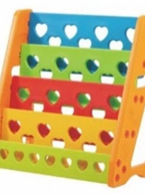 ชั้นวางหนังสือหัวใจ,ชั้นวางพลาสติก, ชั้นหนังสือนิทาน5ชั้น เฟอร์นิเจอร์เด็ก ขนาด 39x80x80 ซม.