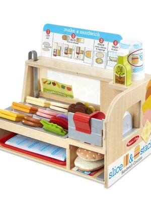 เคาน์เตอร์แซนวิชของเล่น,ร้านมินิแซนวิซ,อุปกรณ์ทำขนมจำลอง,ร้านขายขนม,ของเล่นบทบาทสมมติ,ของเล่นเสริมพัฒนาการ,สื่อการสอนอนุบาลพร้อมส่ง