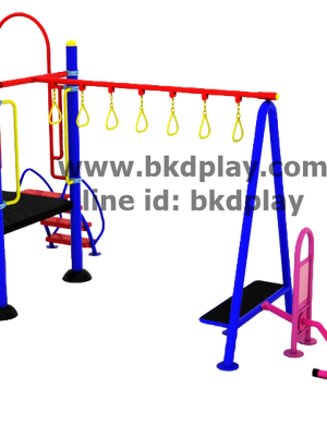 ชุดหอสไลด์80 +ห่วงโหน +ม้าโยกบัดดี้ เครื่องเล่นสนามกลางแจ้ง เหล็ก ของเล่น สั่งทำ 10-20 วัน ขนาด 400x630x220 ซม.