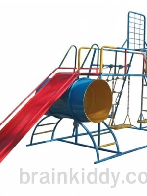 ชุดรวมเชือกถักเล็ก, เครื่องเล่นสนามกลางแจ้ง , เครื่องเล่นสนามแบบเหล็ก,ชิงช้า,สไลเดอร์ OutdoorPlayground, ขนาด 130x350x180 ซม.