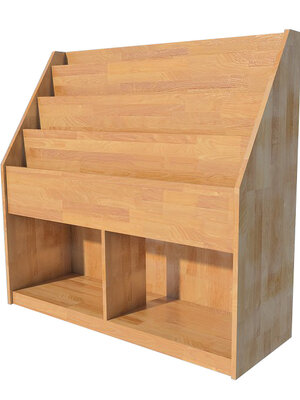 ชั้นวางของเด็ก,เฟอร์นิเจอร์เด็ก,ชั้นวางหนังสือเด็ก ชั้นวางหนังสือไม้ ขนาด 30x105x84 ซม.