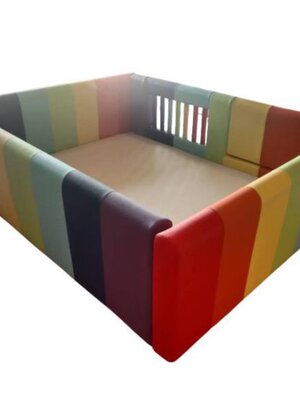 คอกกั้น สีรุ้ง, คอกกั้นเด็ก,เตียงเด็ก,เบาะหนังนุ่มนิ่ม softplay, indoor playground kidszone ,สวนสนุกในร่ม ,รับสั่งทำบ่อบอล เตียงเด็กตามขนาด ขนาด 3,5,6 ฟุต