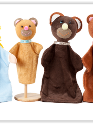 1366 หุ่นมือ ชุดหมี 3 ตัวกับเด็กหญิงผมทอง ไม่รวมขาตั้ง ของเล่นเสริมพัฒนาการ ,ของเล่นเสริมทักษะ,ของเล่นเด็ก, สื่อการสอนอนุบาล