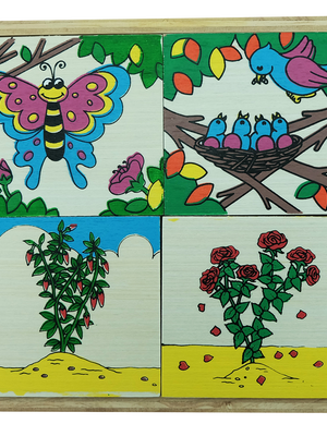 ภาพลำดับเหตุการณ์พืช-สัตว์ (4เรื่อง) , ของเล่นไม้, ของเล่นเสริมพัฒนาการ, ของเล่น,สื่อการสอนปฐมวัย