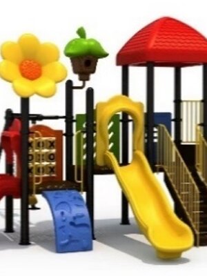 เครื่องเล่นสนามกลางแจ้ง ในร่ม, ชุดสไลเดอร์ดอกไม้กับหลังคาแดง ,ครุภัณฑ์สนามเด็กเล่น,งบ.สพฐ,โครงการโรงเรียนประชารัฐ, playground,สไลเดอร์,ของเล่นเสริมพัฒนาการ,เครื่องเล่นสนาม, สนามเด็กเล่น