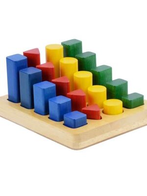 ลำดับขนาดกับรูปทรงเรขาคณิต , ของเล่นไม้, ของเล่นเสริมพัฒนาการ, ของเล่นเด็กอนุบาล, สื่อการสอนเด็กอนุบาล