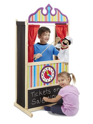 โรงหนังหุ่นมือ, ฉากเล่นแสดงหุ่นมือ,ฉากแบบตั้งพื้น,ของเล่นบทบาทสมมติ,ของเล่นเสริมพัฒนาการ,สื่อการสอนอนุบาล,พร้อมส่ง