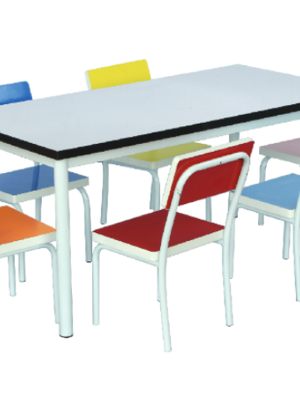 โต๊ะอนุบาลหน้าฟอเมก้าขาวเงา พร้อมเก้าอี้หลากสี ทำกิจกรรมกลุ่ม โต๊ะเขียนหนังสือเด็ก โต๊ะพร้อมเก้าอี้เด็กพร้อมส่ง สำหรับเด็ก อนุบาล โรงเรียน เนอสเซอรี่ ศูนย์พัฒนาเด็กเล็ก