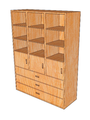 ชั้นเก็บกระเป๋าและที่นอน (9 ช่อง ทรงสูง), เฟอร์นิเจอร์เด็กสั่งทำตามสีและขนาดได้ , เฟอร์นิเจอร์ไม้ , เฟอร์นิเจอร์เด็ก