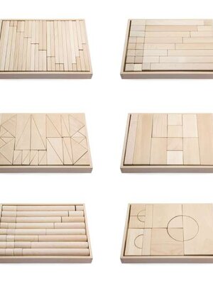 ชุดบล็อกไม้สีธรรมชาติ 6 ถาด, ของเล่นเสริมพัฒนาการ ,ของเล่นเสริมทักษะ,ของเล่นเด็ก, สื่อการสอนอนุบาล