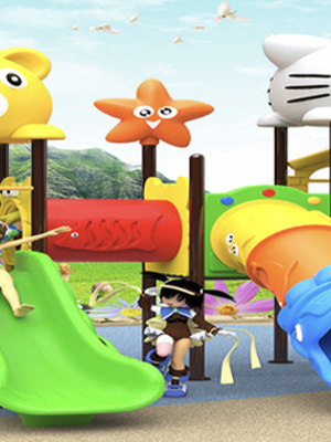 เครื่องเล่นสนามกลางแจ้ง, ชุด เพื่อนซี้หมีกับแมว M4 , กระดานลื่น, ,ของเล่น,ครุภัณฑ์สนามเด็กเล่น, สพฐ,โครงการโรงเรียนประชารัฐ playground,สไลเดอร์,ของเล่นเสริมพัฒนาการ,เครื่องเล่นสนาม, สนามเด็กเล่น