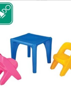 โต๊ะพร้อมเก้าอี้เด็ก ชุดkiddy พลาสติกหนามาก เฟอร์นิเจอร์เด็ก Leonardo พร้อมส่ง โต๊ะ ขนาด 58 x 58 x 52 ซม. เก้าอี้ ขนาด 33x35x49 ชม.