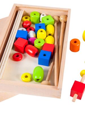 แท่งไม้ร้อยลูกปัด , ของเล่นไม้, ของเล่นเสริมพัฒนาการ,ของเล่น,สื่อการสอนปฐมวัย