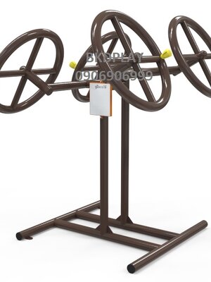 บริหารข้อมือ-แขน-หัวไหล่ (แบบหมุนวงล้อคู่)เครื่องออกกำลังกาย, กลางแจ้ง, ลานกีฬา, อเนกประสงค์, สนามกีฬา