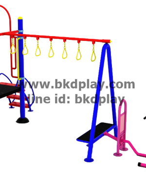 ชุดหอสไลด์80 +ห่วงโหน +บิดเอวบัดดี้ เครื่องเล่นสนามกลางแจ้ง เหล็ก ของเล่น สั่งทำ 10-20 วัน