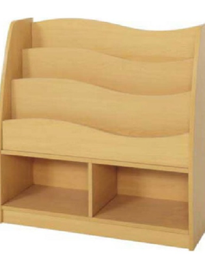 ชั้นวางหนังสือเด็ก,ชั้นวางหนังสือทำกิจกรรม,ชั้นวางหนังสือไม้,ยางพาราทรงคลื่นS สินค้าพร้อมส่ง คิดค่าส่งตามจริง สินค้าราคาโรงงาน ขนาด : 35 x 100 x 95 ซม.