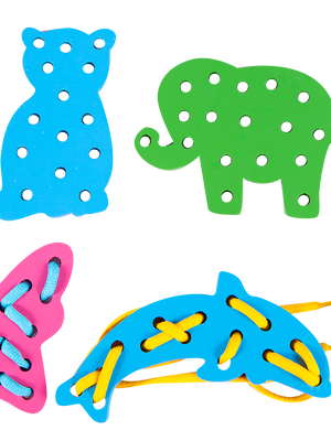 กระดานร้อยเชือก รูปสัตว์ ,ของเล่นเสริมพัฒนาการ, ของเล่น,สื่อการสอนปฐมวัย