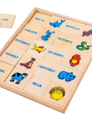 เรียนรู้คำศัพท์ สัตว์ 40 คำ, ของเล่นไม้, ของเล่นเสริมพัฒนาการ, ของเล่นเด็กอนุบาล, สื่อการสอนเด็กอนุบาล