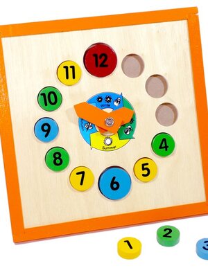 นาฬิกาตัวเลขกลม ตั้งโต๊ะ, นาฬิกาไม้, นาฬิกาสื่อการสอน,ของเล่นเสริมพัฒนาการ, ของเล่น, สื่อการสอนปฐมวัย