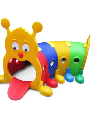อุโมงค์หนอนหลากสี,ถ้ำลอด,ท่อลอด ของเล่นสนาม,ของเล่นเสริมพัฒนาการ ขนาด 120 x 204x 104 CM.