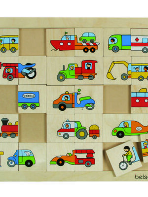 ชุดจับคู่ และผสม-ยานพาหนะ ภาพตัดต่อ ยานพาหนะ , ของเล่นไม้, ของเล่นเสริมพัฒนาการ, ของเล่นเด็กอนุบาล, สื่อการสอนเด็กอนุบาล