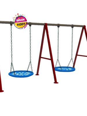 ชิงช้ากระเช้าคู่ที่นั่งพลาสติก ที่นั่ง2ที่ เครื่อเล่นสนามเหล็ก เครื่องเล่นสนามกลางแจ้ง ของเล่น สั่งผลิต10-20 วัน ขนาด150x 340x200 ซม.