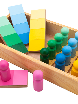 ตุ๊กตาเทียบสี ,ชุดเรียงสีมอนเตสซอรี่, ตุ๊กตาไม้เรียงสี,ของเล่นไม้, ของเล่นเสริมพัฒนาการ,สื่อการสอนปฐมวัย,พร้อมส่ง