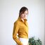 เสื้อเชิ้ตผู้หญิง สีเหลืองมัสตาร์ด (Mustard yellow) สลิมฟิต เข้ารูป แขนยาว เสื้อเชิ้ตทำงาน เสื้อยูนิฟอร์ม แบรนด์ 8SHIRT slim fit shirt พร้อมส่ง