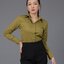 เสื้อเชิ้ตผู้หญิง สีเขียวขี้ม้า (Dark Olive green) สลิมฟิต เข้ารูป แขนยาว เสื้อเชิ้ตทำงาน เสื้อยูนิฟอร์ม แบรนด์ 8SHIRT slim fit shirt พร้อมส่ง